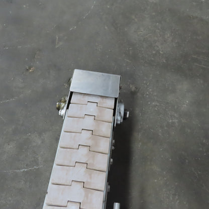 Keeline Stainless Steel Slider Bed Conveyor 4-1/2" Plastic Chain Belt 73" OAL