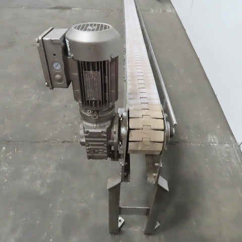 Keeline Stainless Steel Slider Bed Conveyor 4-1/2" Plastic Chain Belt 73" OAL