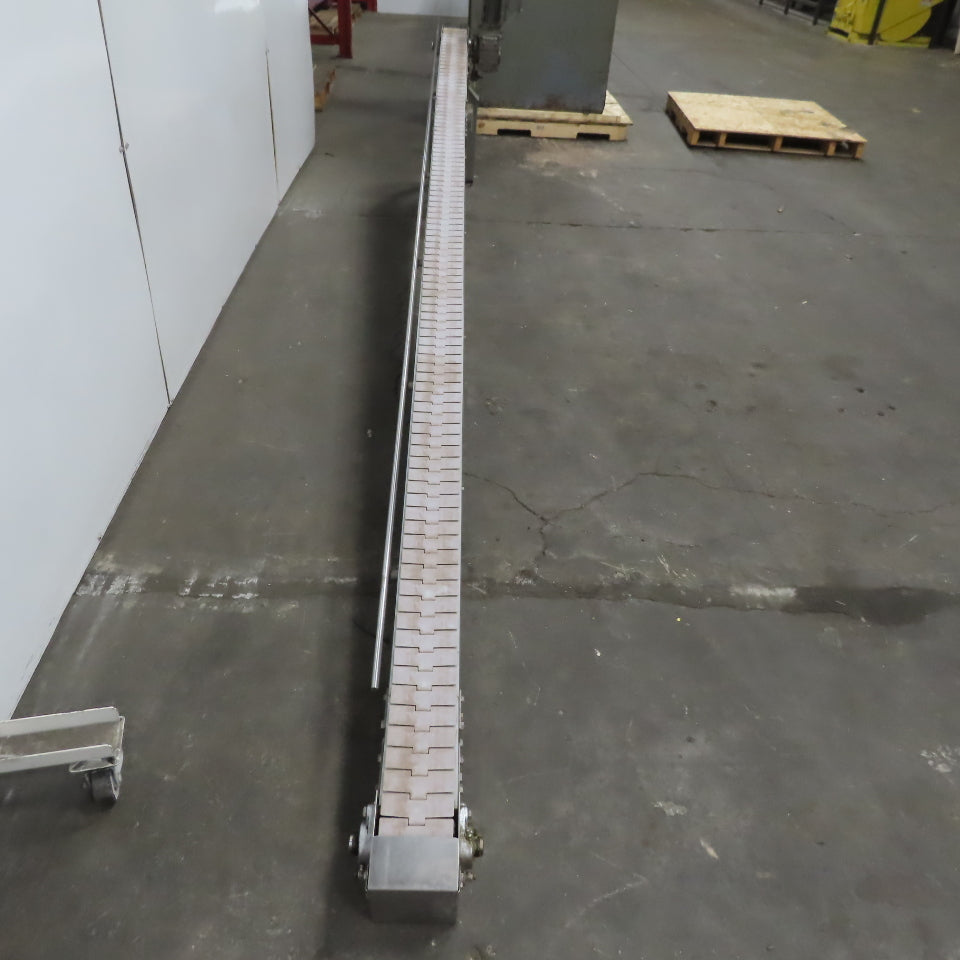 Keeline Stainless Steel Slider Bed Conveyor 4-1/2" Plastic Chain Belt 73" OAL