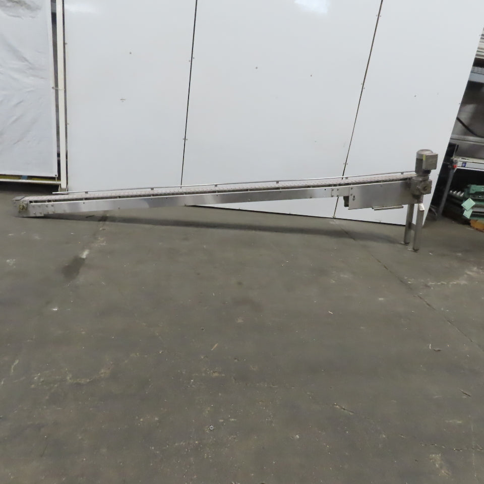 Keeline Stainless Steel Slider Bed Conveyor 4-1/2" Plastic Chain Belt 73" OAL