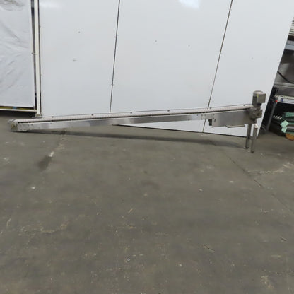 Keeline Stainless Steel Slider Bed Conveyor 4-1/2" Plastic Chain Belt 73" OAL