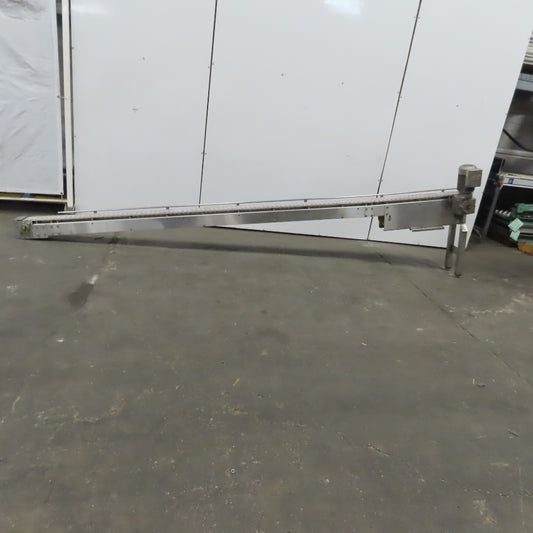 Keeline Stainless Steel Slider Bed Conveyor 4-1/2" Plastic Chain Belt 73" OAL
