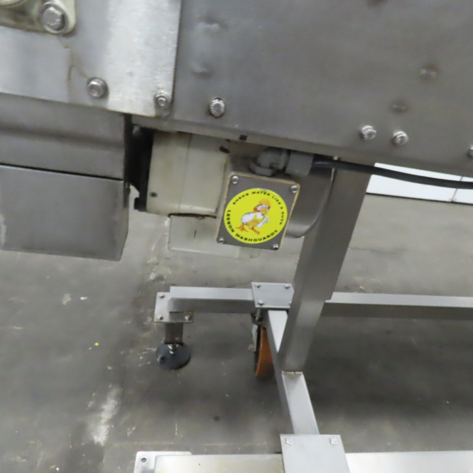 Incline Stainless Wash Down Slider Bed Conveyor 9-1/4" Belt 76"OAL W/Side Sealer