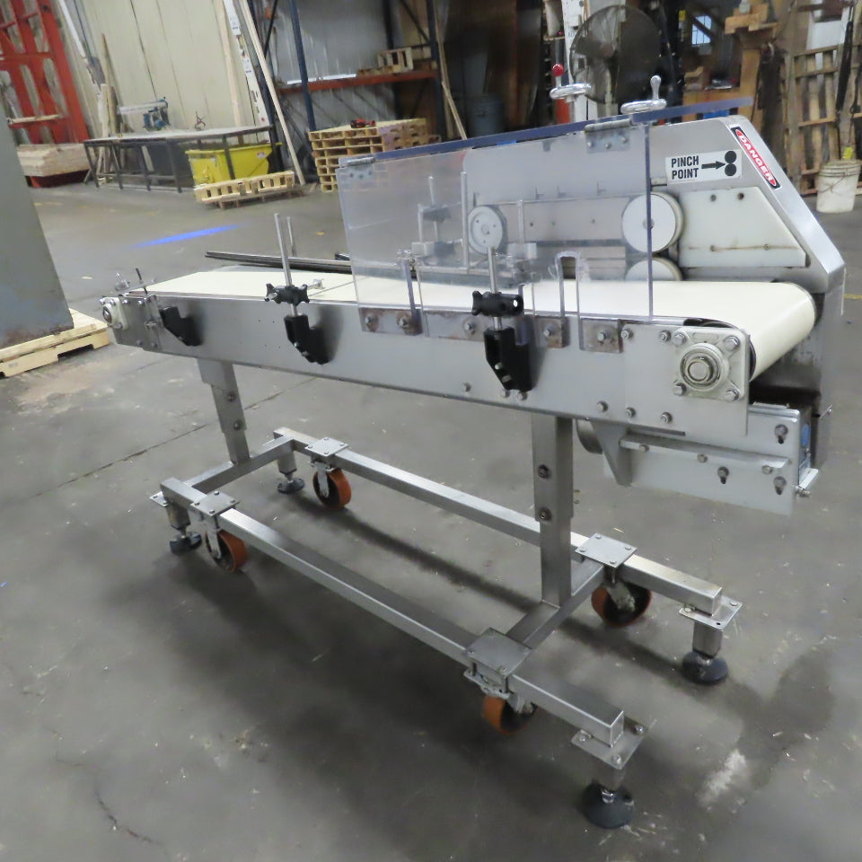Incline Stainless Wash Down Slider Bed Conveyor 9-1/4" Belt 76"OAL W/Side Sealer