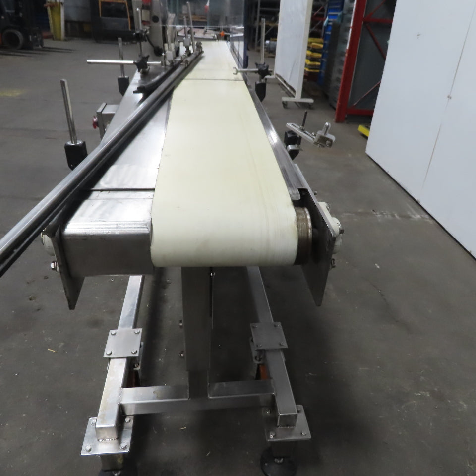 Incline Stainless Wash Down Slider Bed Conveyor 9-1/4" Belt 76"OAL W/Side Sealer