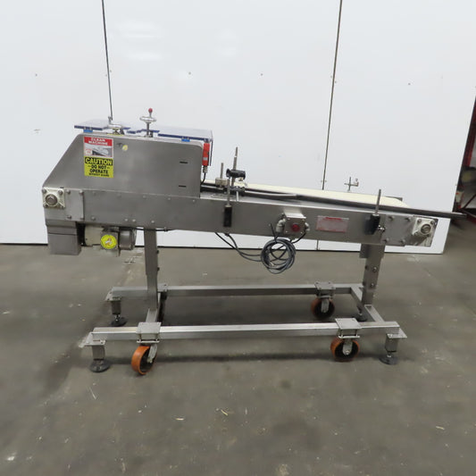 Incline Stainless Wash Down Slider Bed Conveyor 9-1/4" Belt 76"OAL W/Side Sealer