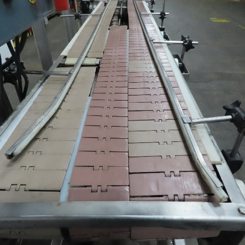 Stainless Washdown Slider Bed Split Conveyor 6" Plastic Chain Belt 97" OAL