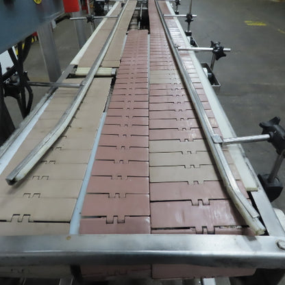 Stainless Washdown Slider Bed Split Conveyor 6" Plastic Chain Belt 97" OAL