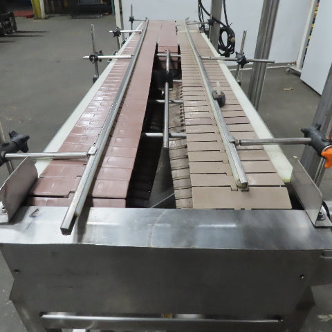 Stainless Washdown Slider Bed Split Conveyor 6" Plastic Chain Belt 97" OAL