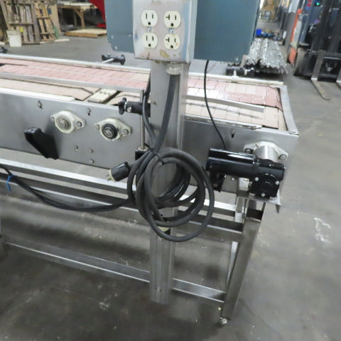 Stainless Washdown Slider Bed Split Conveyor 6" Plastic Chain Belt 97" OAL