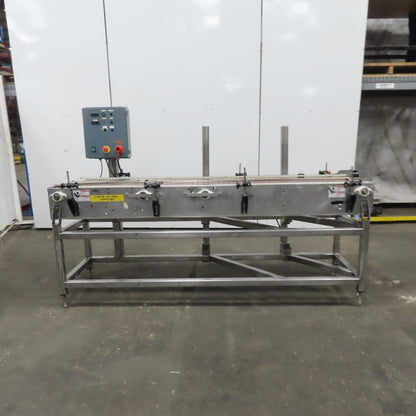 Stainless Washdown Slider Bed Split Conveyor 6" Plastic Chain Belt 97" OAL