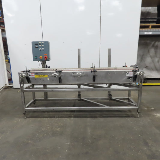 Stainless Washdown Slider Bed Split Conveyor 6" Plastic Chain Belt 97" OAL