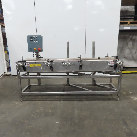 Stainless Washdown Slider Bed Split Conveyor 6" Plastic Chain Belt 97" OAL