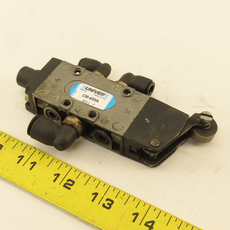 Univer CM-400A 5/2Way G1/8 Pneumatic Roller Plunger Spool Directional Valve