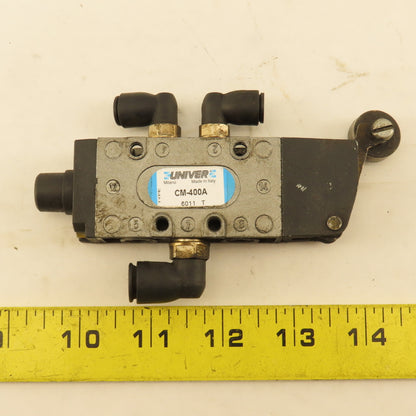 Univer CM-400A 5/2Way G1/8 Pneumatic Roller Plunger Spool Directional Valve