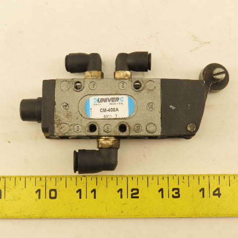 Univer CM-400A 5/2Way G1/8 Pneumatic Roller Plunger Spool Directional Valve