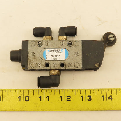 Univer CM-400A 5/2Way G1/8 Pneumatic Roller Plunger Spool Directional Valve