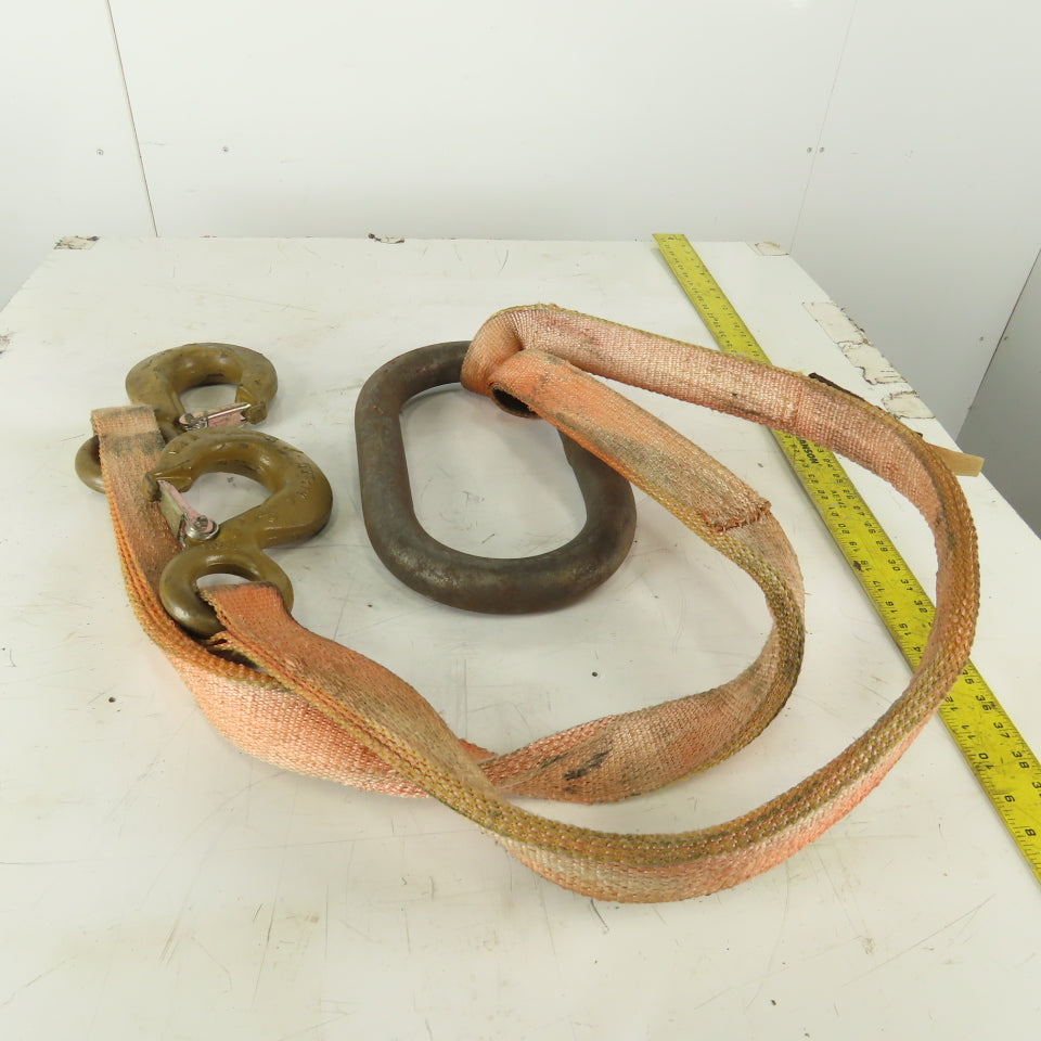 21,000 lb Cap 2" x 6' Nylon Bridle Sling 4 Ply W/Sling Hook W/Double