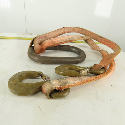 21,000 lb Cap 2" x 6' Nylon Bridle Sling 4 Ply W/Sling Hook W/Double
