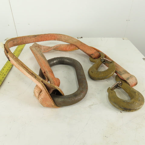 21,000 lb Cap 2" x 6' Nylon Bridle Sling 4 Ply W/Sling Hook W/Double