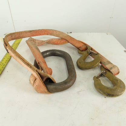 21,000 lb Cap 2" x 6' Nylon Bridle Sling 4 Ply W/Sling Hook W/Double