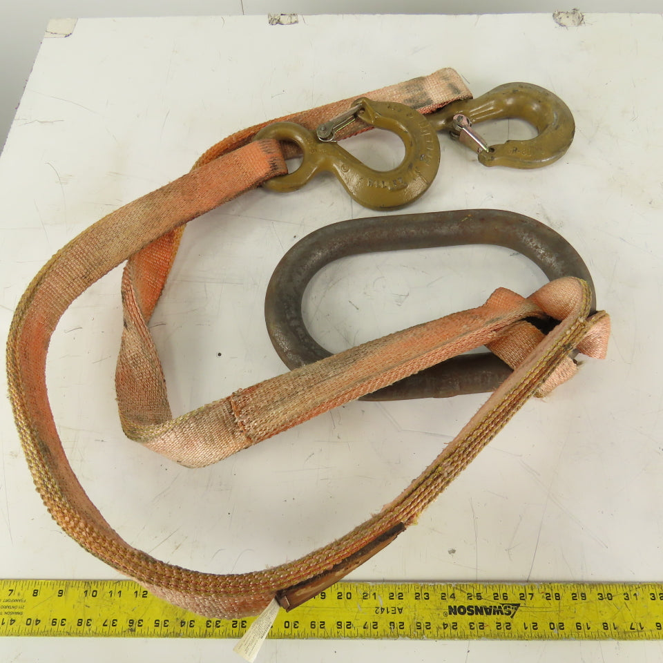 21,000 lb Cap 2" x 6' Nylon Bridle Sling 4 Ply W/Sling Hook W/Double