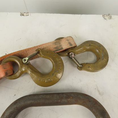 21,000 lb Cap 2" x 6' Nylon Bridle Sling 4 Ply W/Sling Hook W/Double