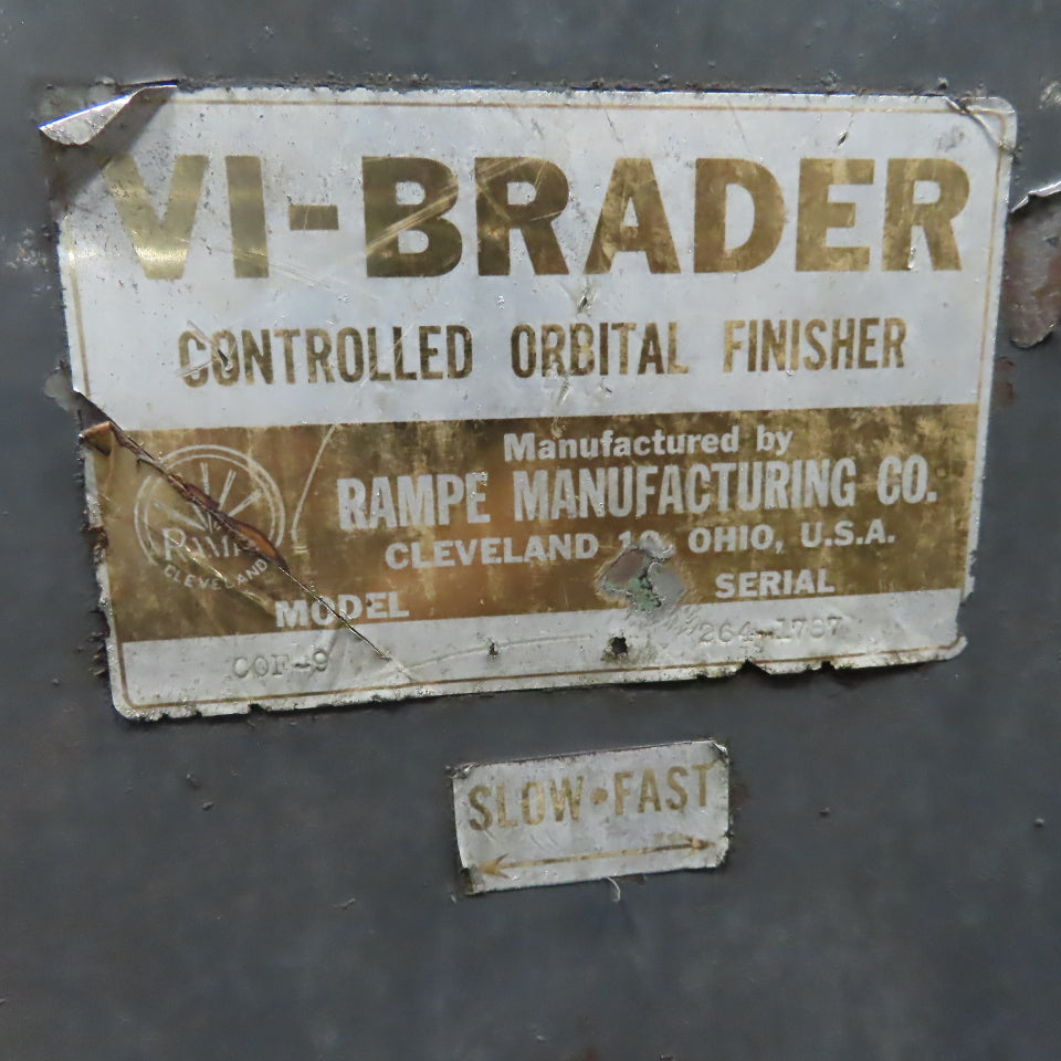 Rampe Mfg. VI-Brator Vibratory Wet Finisher Polisher Tumbler 208-230/480V