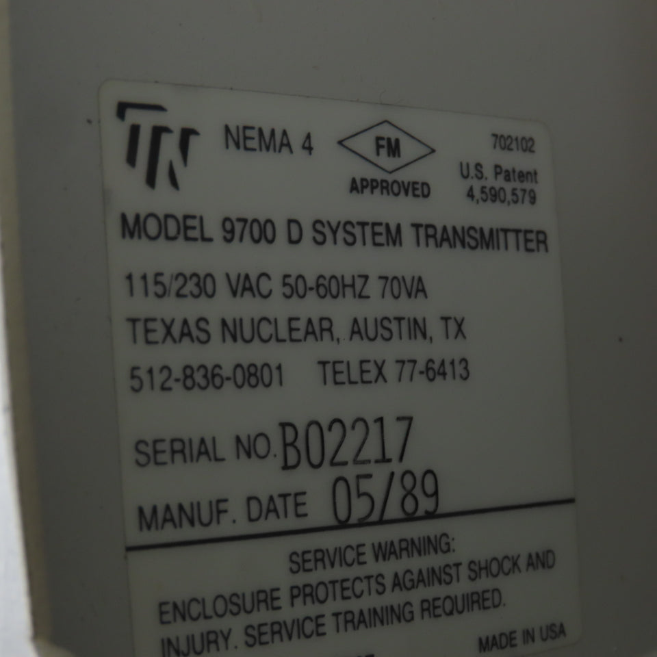 Texas Nuclear Model 9700D Mark II CND Level System Transmitter 115/230V