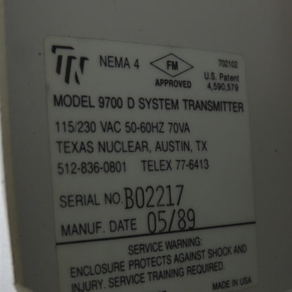 Texas Nuclear Model 9700D Mark II CND Level System Transmitter 115/230V