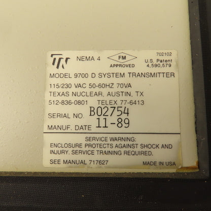 Texas Nuclear Model 9700D Mark II CND Level System Transmitter 115/230V