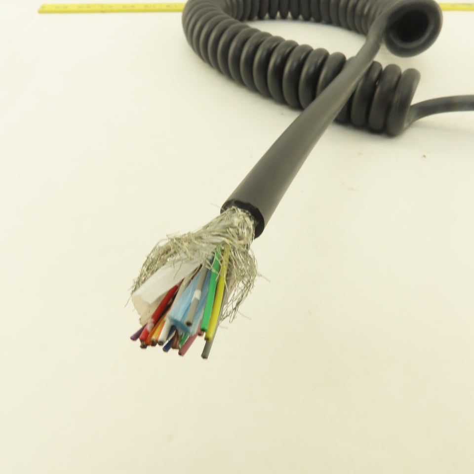 18AWG 20C 18/20 Multi Conductor Shielded Communication Coiled Cable Pigtail 46"