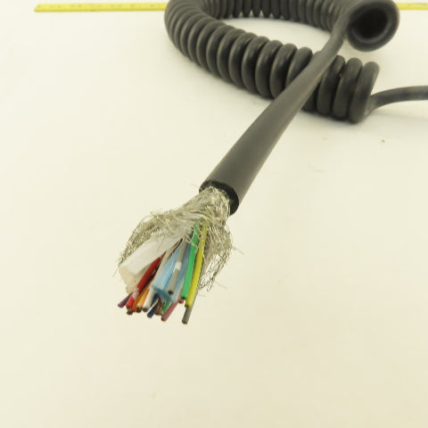 18AWG 20C 18/20 Multi Conductor Shielded Communication Coiled Cable Pigtail 46"