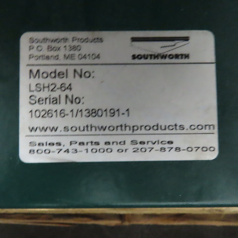 Southworth LSH2-64 53" x 24" Hydraulic Lift Turn Table 1 Ton 78"-12-1/2" Height 3Ph