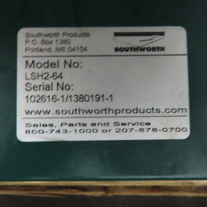 Southworth LSH2-64 53" x 24" Hydraulic Lift Turn Table 1 Ton 78"-12-1/2" Height 3Ph