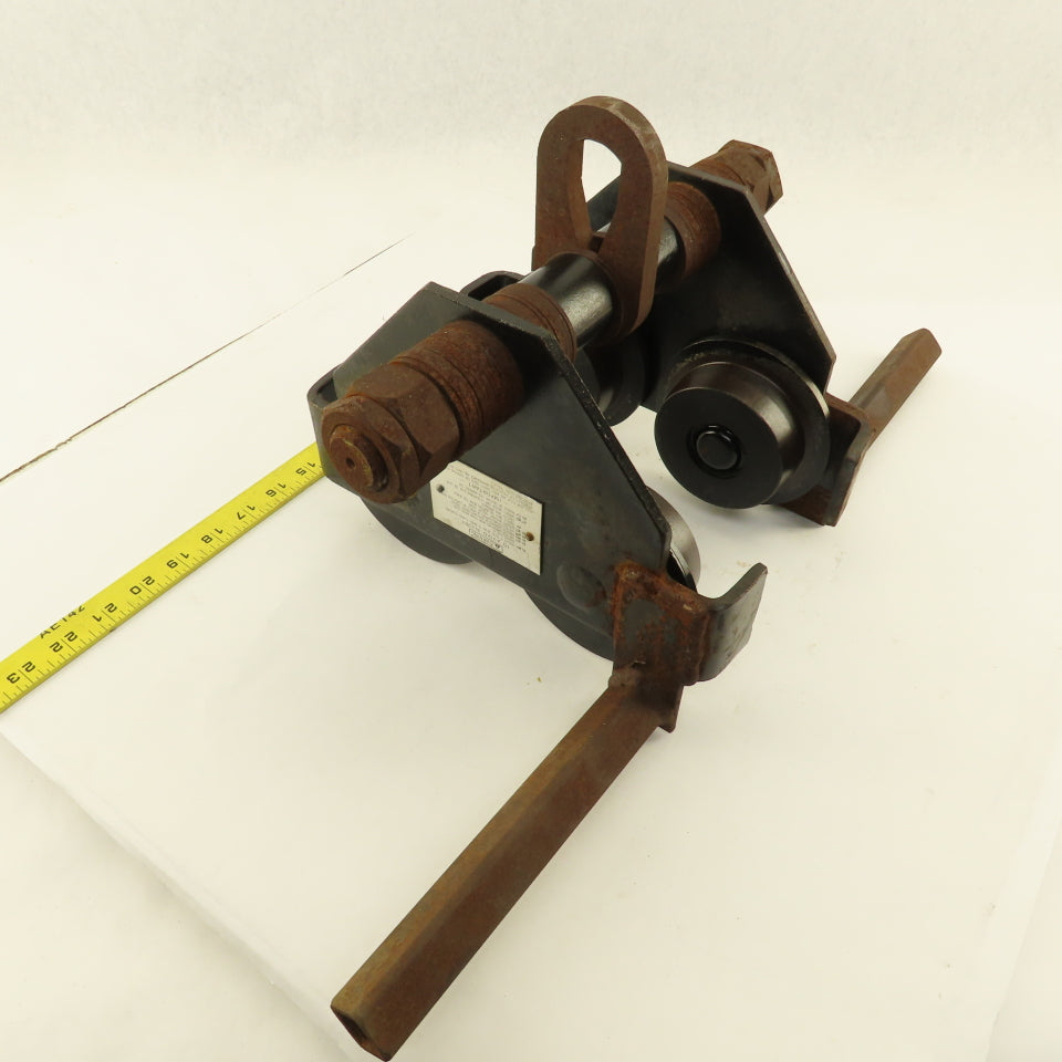 Gravity Push Pull Hoist Trolley 1 Ton 3"-8" Flange Believed To Be CM Series 633