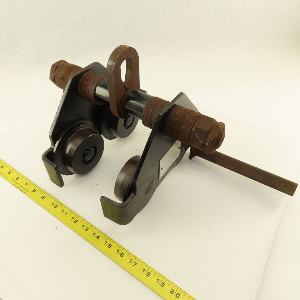 Gravity Push Pull Hoist Trolley 1 Ton 3"-8" Flange Believed To Be CM Series 633