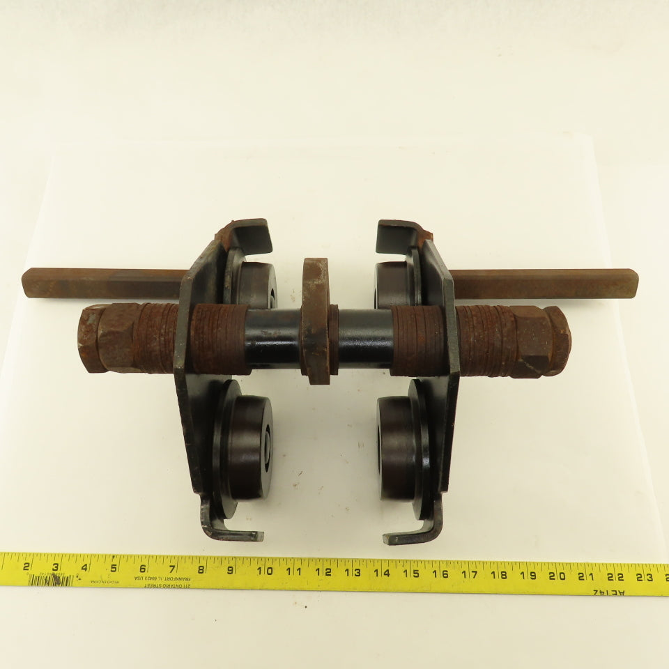 Gravity Push Pull Hoist Trolley 1 Ton 3"-8" Flange Believed To Be CM Series 633