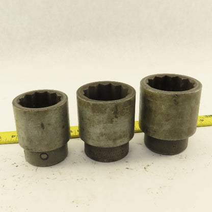 Snap-On LDH-583 LDH-603 LDH-523 Standard Socket 1" Drive 12 Point Lot Of 3