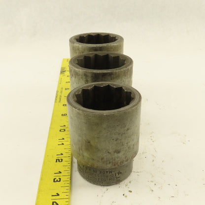 Snap-On LDH-583 LDH-603 LDH-523 Standard Socket 1" Drive 12 Point Lot Of 3