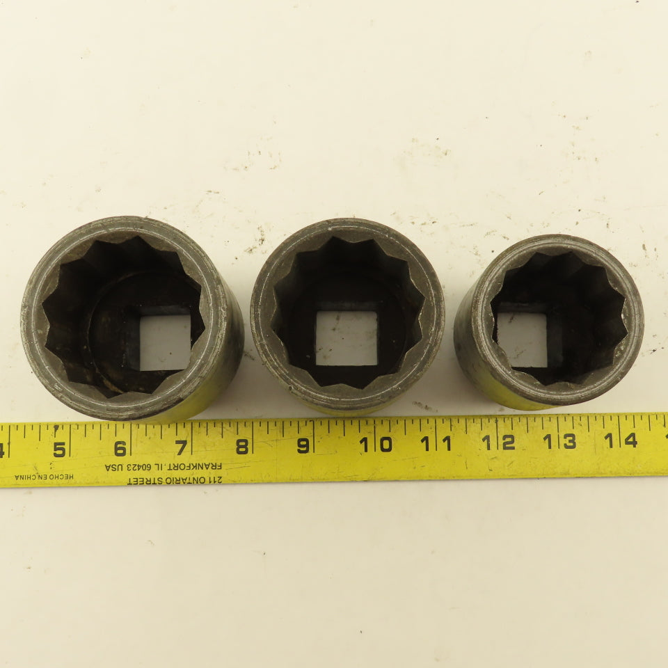 Snap-On LDH-583 LDH-603 LDH-523 Standard Socket 1" Drive 12 Point Lot Of 3
