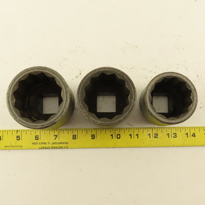 Snap-On LDH-583 LDH-603 LDH-523 Standard Socket 1" Drive 12 Point Lot Of 3