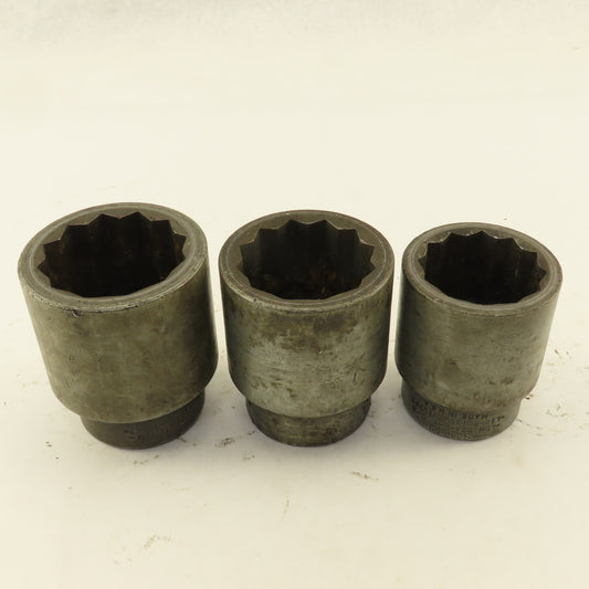 Snap-On LDH-583 LDH-603 LDH-523 Standard Socket 1" Drive 12 Point Lot Of 3