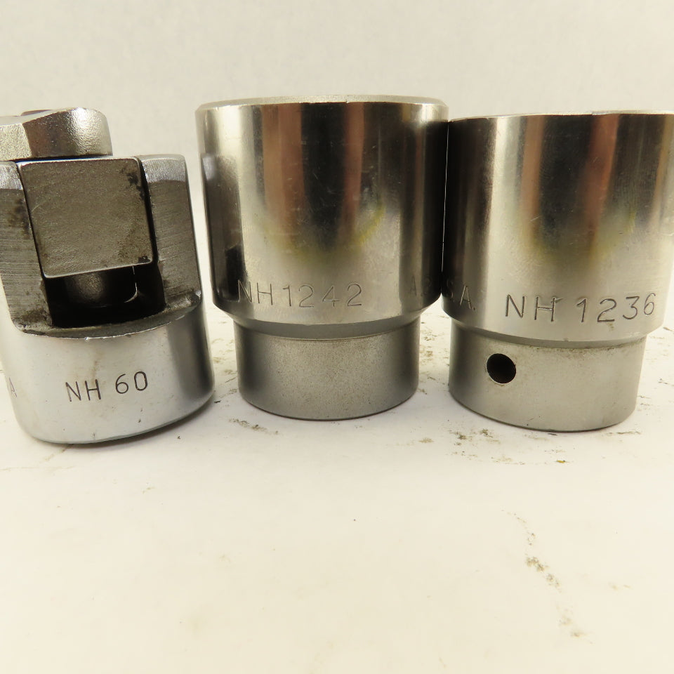 Napa NH1242 NH1236 1-5/16" & 1-1/8" Socket 3/4" Drive with W/ Swivel NH60 Lot/3