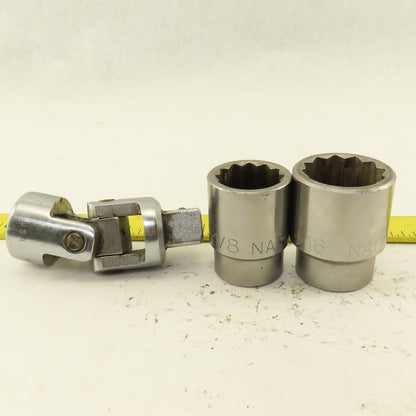 Napa NH1242 NH1236 1-5/16" & 1-1/8" Socket 3/4" Drive with W/ Swivel NH60 Lot/3