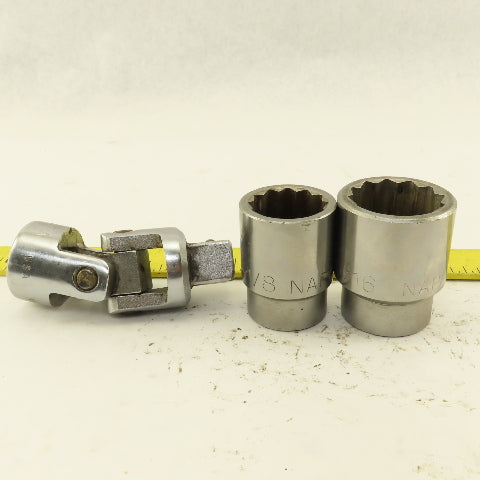 Napa NH1242 NH1236 1-5/16" & 1-1/8" Socket 3/4" Drive with W/ Swivel NH60 Lot/3