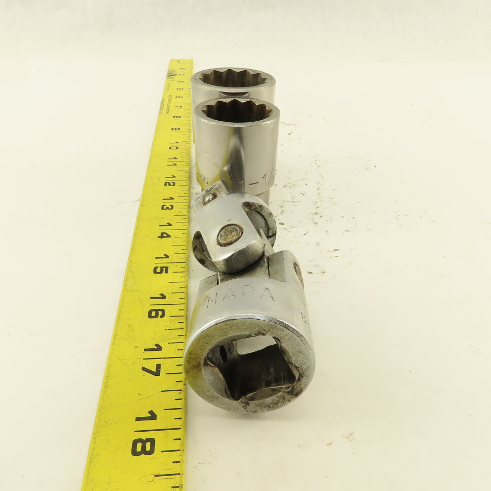 Napa NH1242 NH1236 1-5/16" & 1-1/8" Socket 3/4" Drive with W/ Swivel NH60 Lot/3