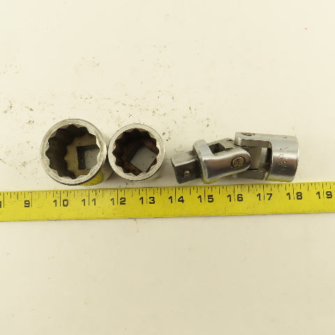 Napa NH1242 NH1236 1-5/16" & 1-1/8" Socket 3/4" Drive with W/ Swivel NH60 Lot/3