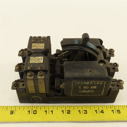 Westinghouse 600V 30A 3 Pole Vintage Manual Contactor Motor Starter