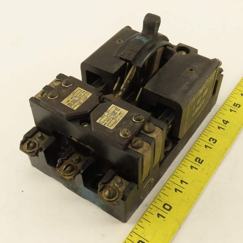 Westinghouse 600V 30A 3 Pole Vintage Manual Contactor Motor Starter